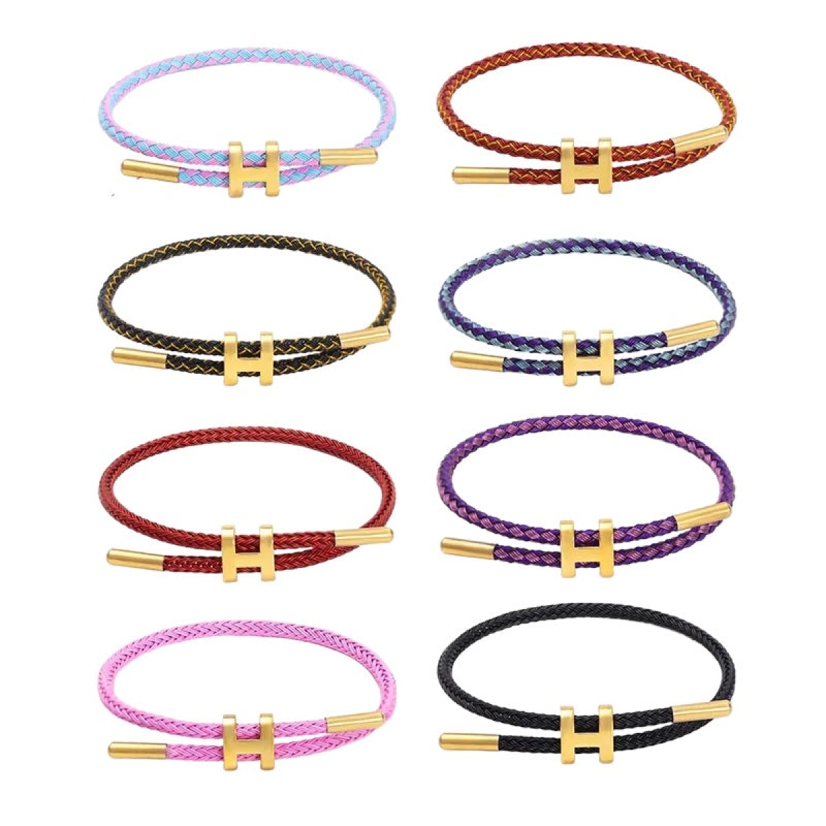 [NewProduct] - Βραχιόλι με σχοινί και ατσάλινο σχέδιο σε διάφορα χρώματα - BR025 - Image 2
