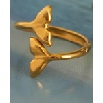 Δαχτυλίδι χρυσό ατσάλι ουρά ψαριού-R106 - Image 2