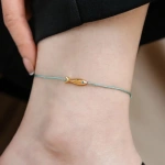 [NewProduct] - Βραχιόλι ποδιού γαλάζιο με χρυσό ψαράκι-AN073 - Image 4