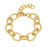 Βραχιόλι χρυσό ατσάλι με κρίκους-BR291