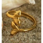 Δαχτυλίδι χρυσό ατσάλι ουρά ψαριού-R106 - Image 3