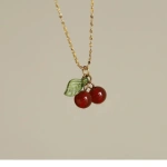 [NewProduct] - Ατσάλινο κολιέ με κερασάκια - NE380 - Image 3