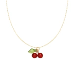 [NewProduct] - Ατσάλινο κολιέ με κερασάκια - NE380