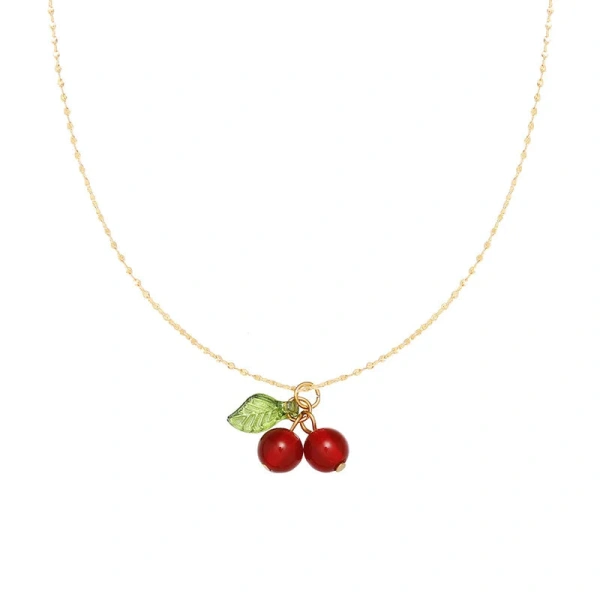[NewProduct] - Ατσάλινο κολιέ με κερασάκια - NE380