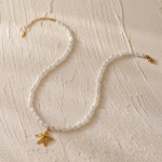 [NewProduct] - Kολιέ αστερίας και κορδόνι πέρλας-NE033 - Image 3
