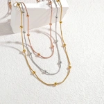 Κολιέ τρίχρωμο ατσάλι -NE160 - Image 3