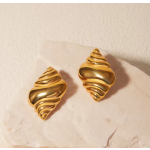 [NewProduct] - Σκουλαρίκια επιχρυσωμένο ατσάλι κοχύλι - ea583 - Image 2
