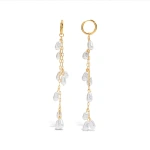 Σκουλαρίκια επιχρυσωμένο ατσάλι κρεμαστά με πέρλες-EA530