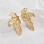 [NewProduct] - Σκουλαρίκια χρυσά φύλλα - EA334 - Image 2