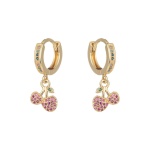 [NewProduct] - Σκουλαρίκια χρυσό ατσάλι με πολύχρωμα zircon-EA054
