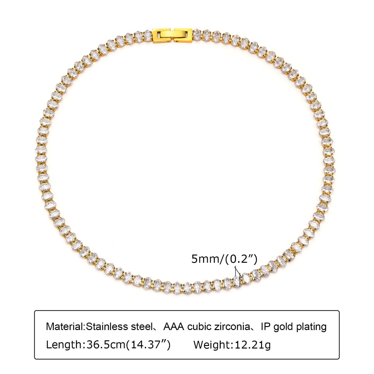 [NewProduct] - Ατσάλινο τσόκερ με zircon - ne002 - Image 4