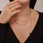 [NewProduct] - Κολιέ ατσάλι πολλών επιπέδων με ηφαιστειακές πέτρες -NE116 - Image 4