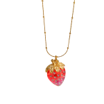 [NewProduct] - Κολιέ επιχρυσωμένο ατσάλι φράουλα με zircon-NE151